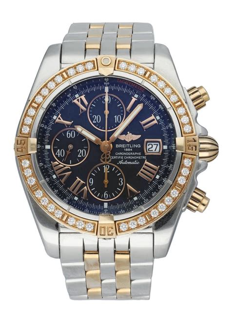 breitling mens diamond bezel watch|breitling chronomat evolution diamond bezel.